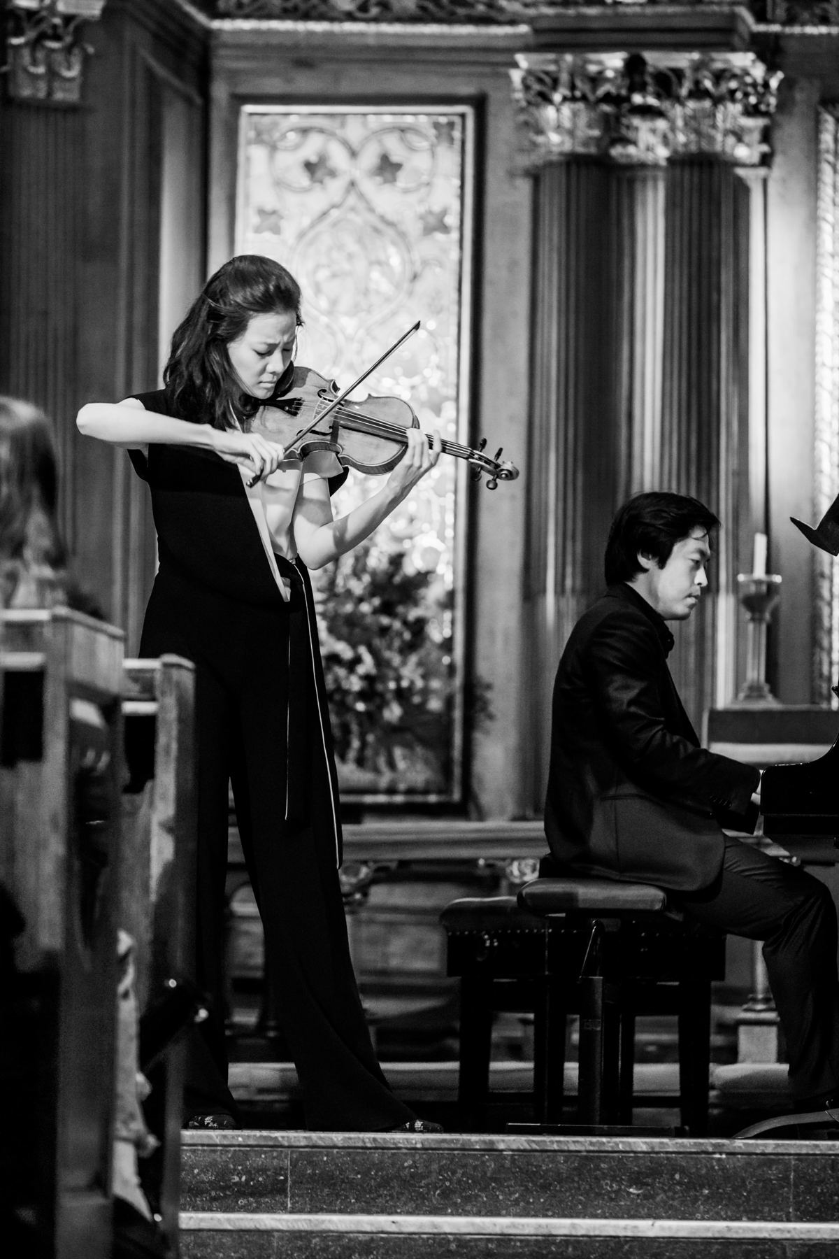 Black and white: the duo seen across the church