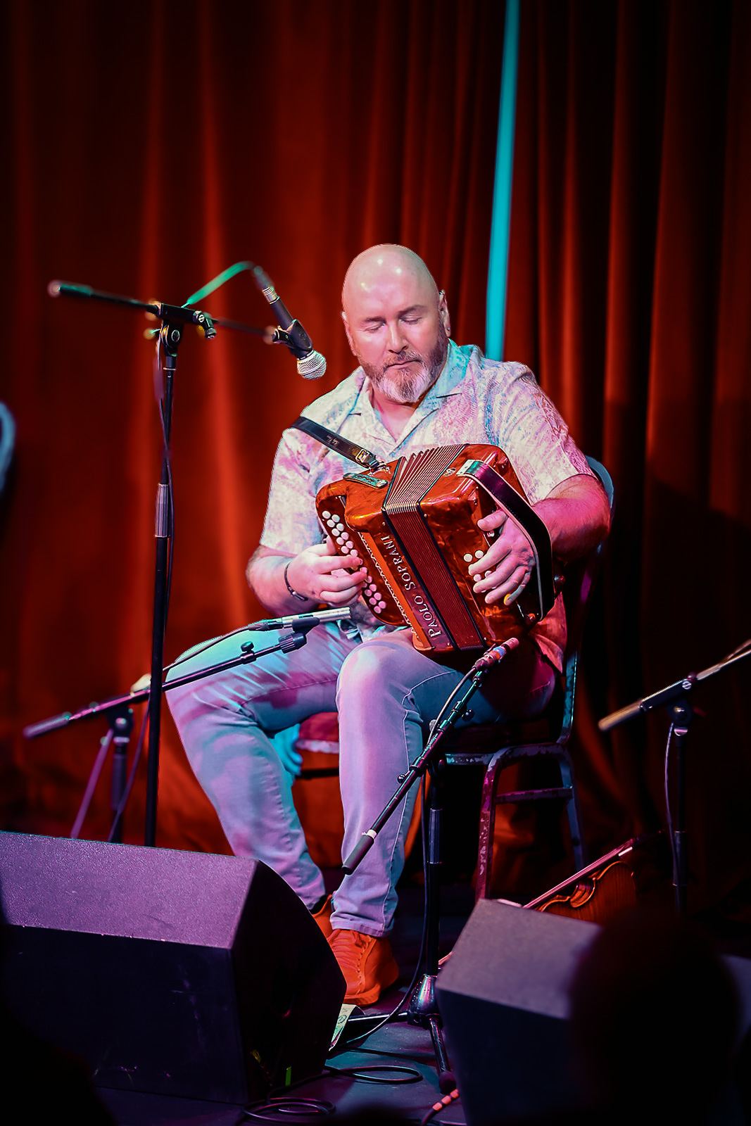 Derek Hickey at the button accordion