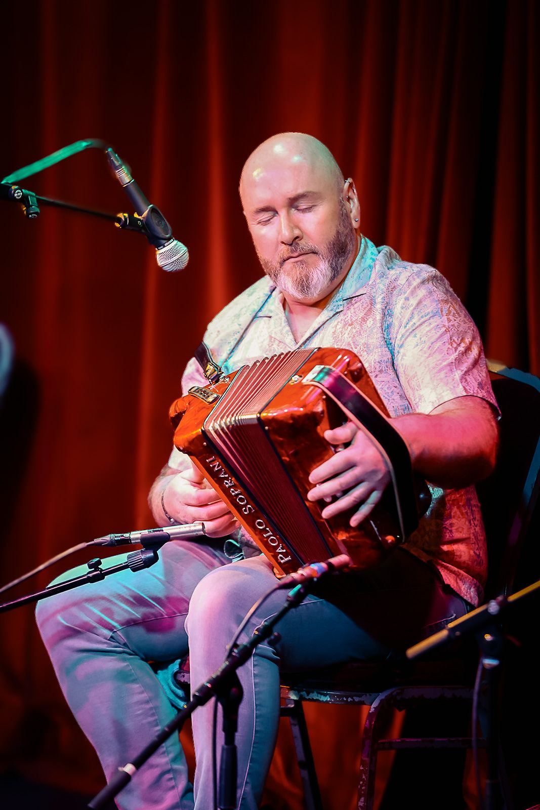 Derek Hickey playing accordion