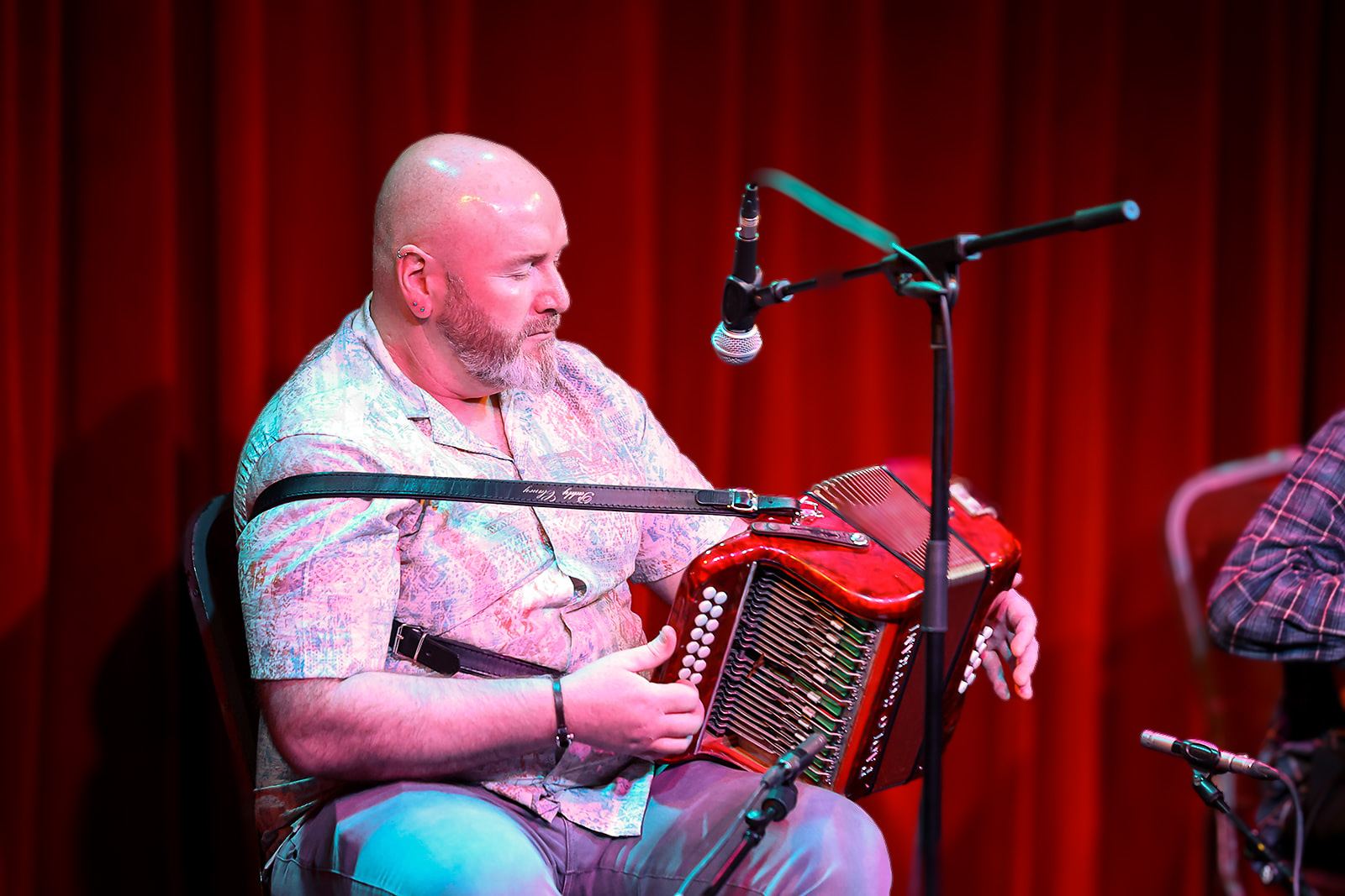 Button accordion in performance