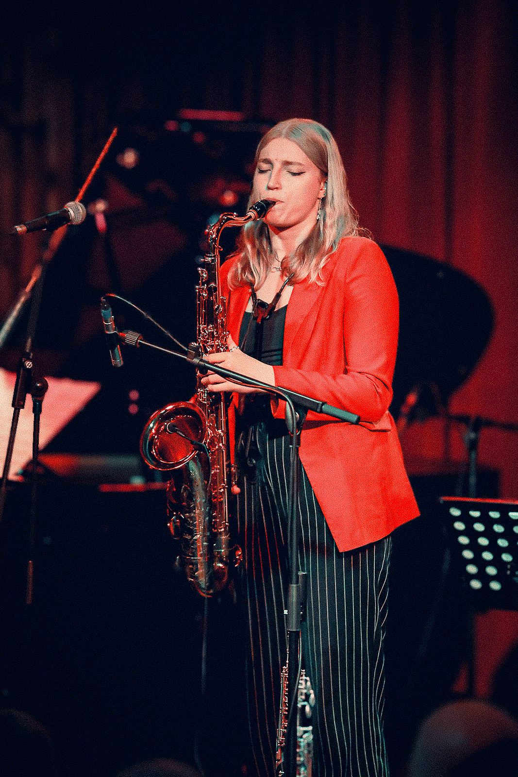 Emma Rawicz on tenor saxophone