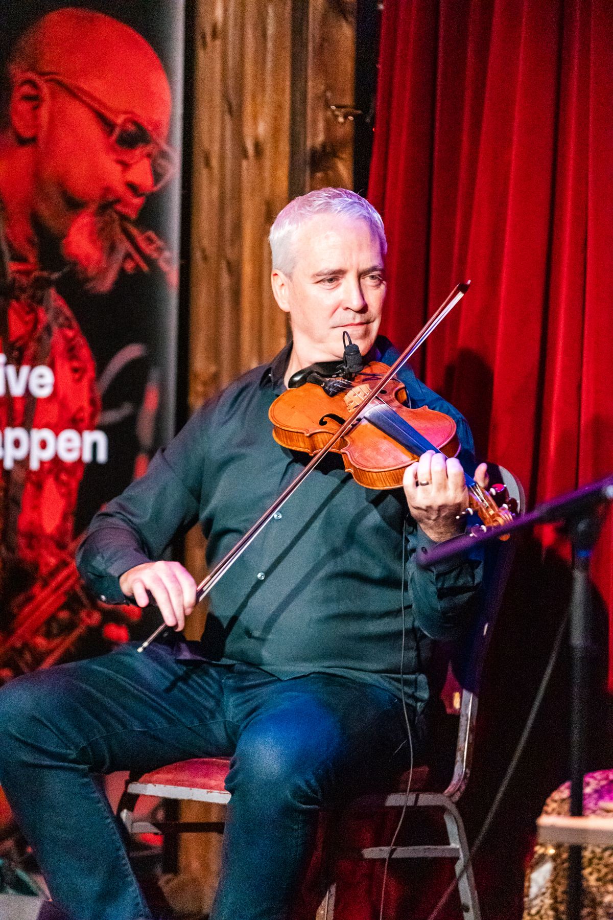 Tom Morrow playing fiddle