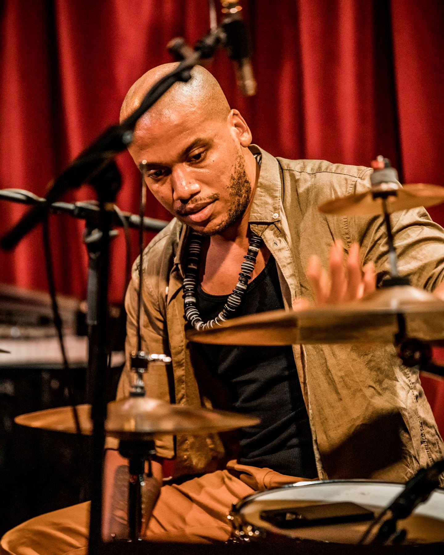 Boris Reine-Adélaïde at the drum kit